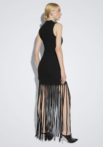 Matte Viscose Fringe Dress