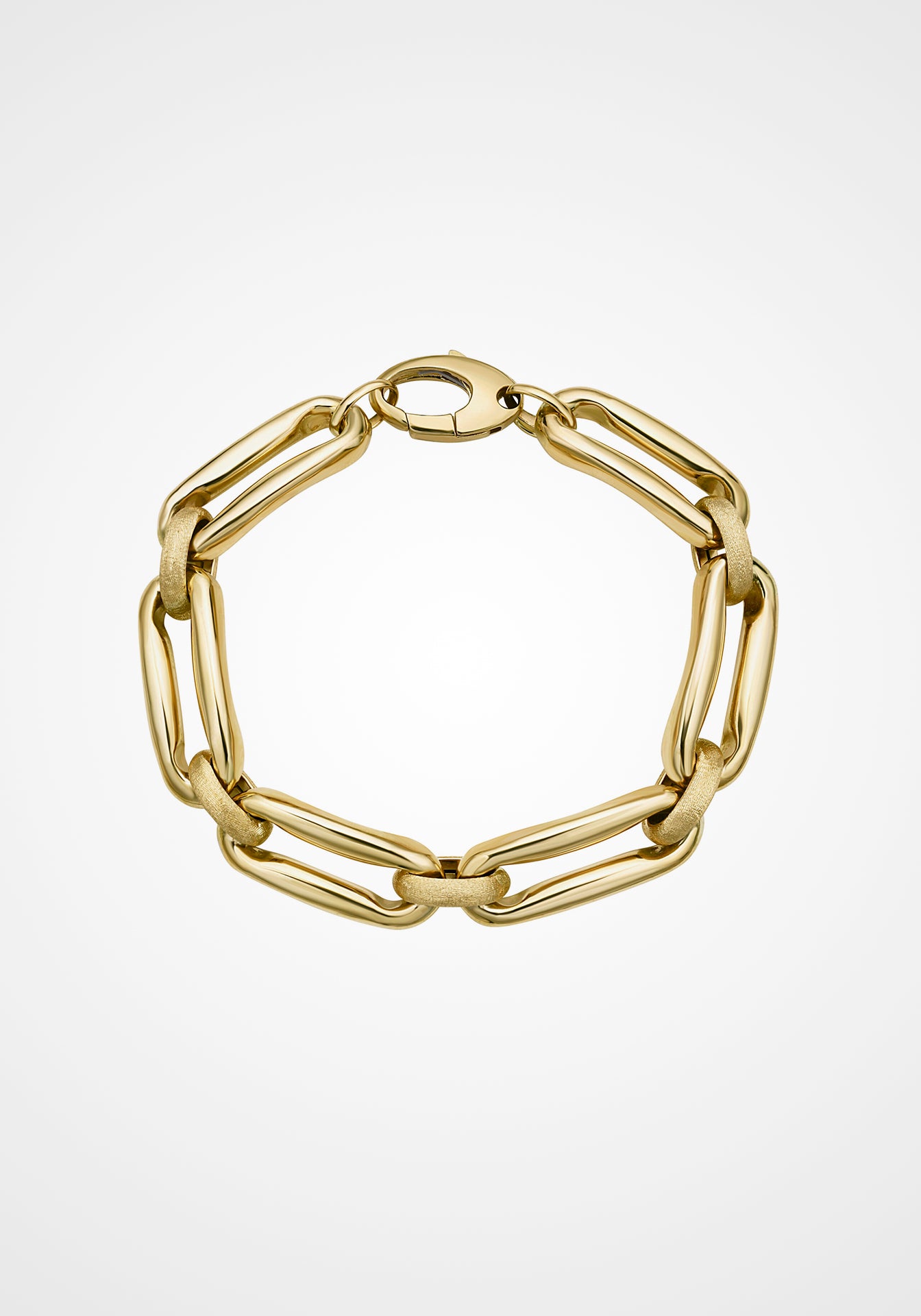 Milano Flat Pinched Link, 14K Yellow Gold Bracelet