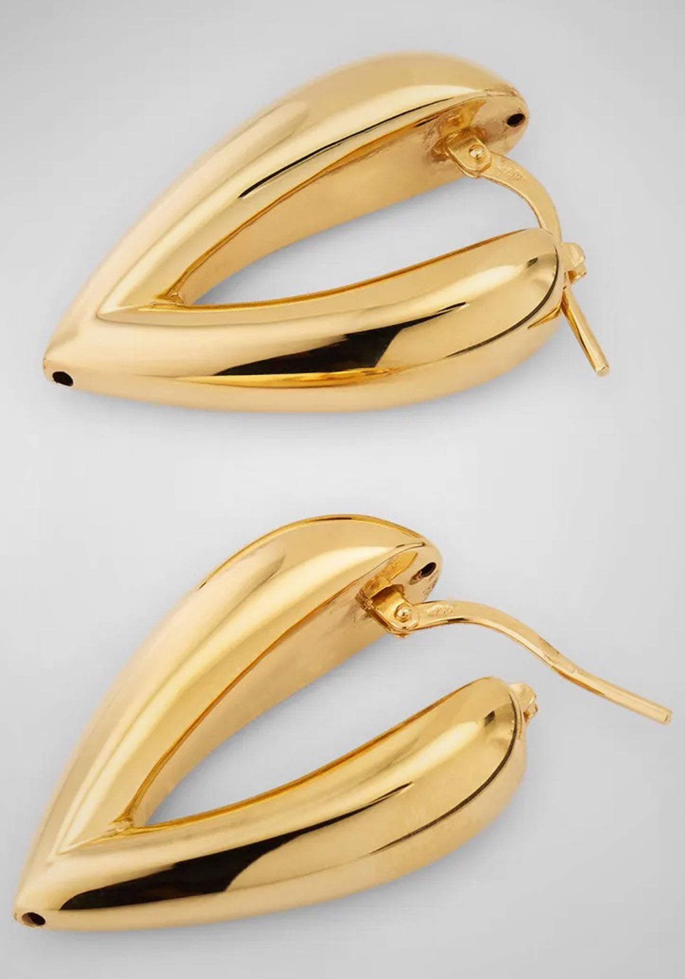 V-Shaped, 18K Yellow Gold Hoops