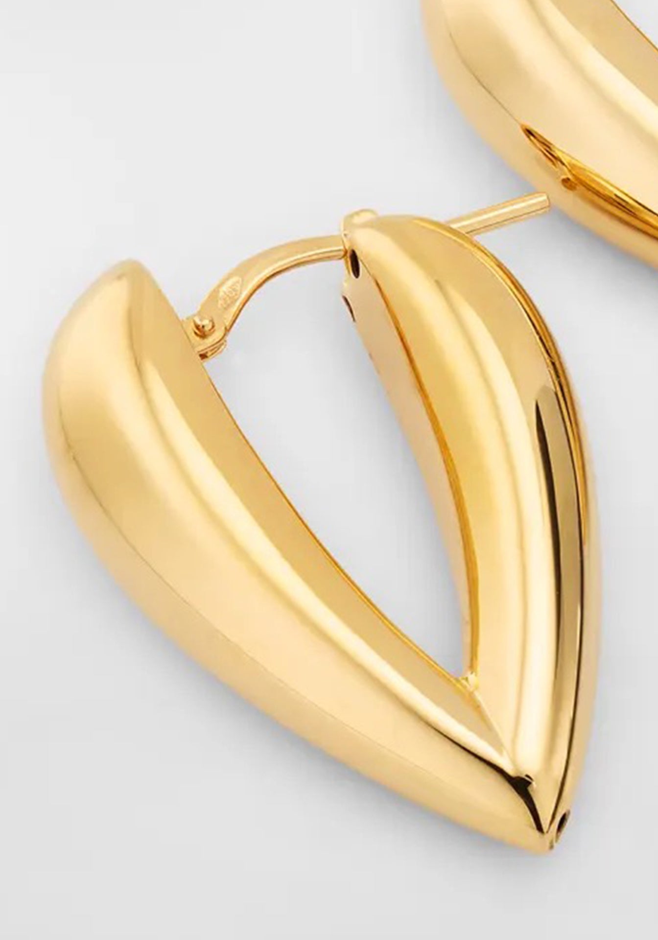 V-Shaped, 18K Yellow Gold Hoops