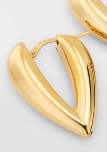 V-Shaped, 18K Yellow Gold Hoops