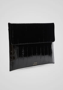 Maury Eel-Effect Leather Clutch