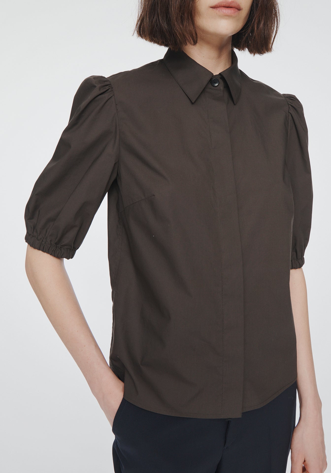 Puff Sleeve Slim Shirt