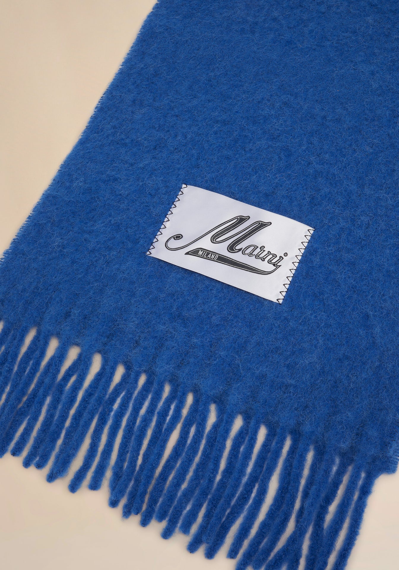 Brushed Alpaca Scarf with Fringes