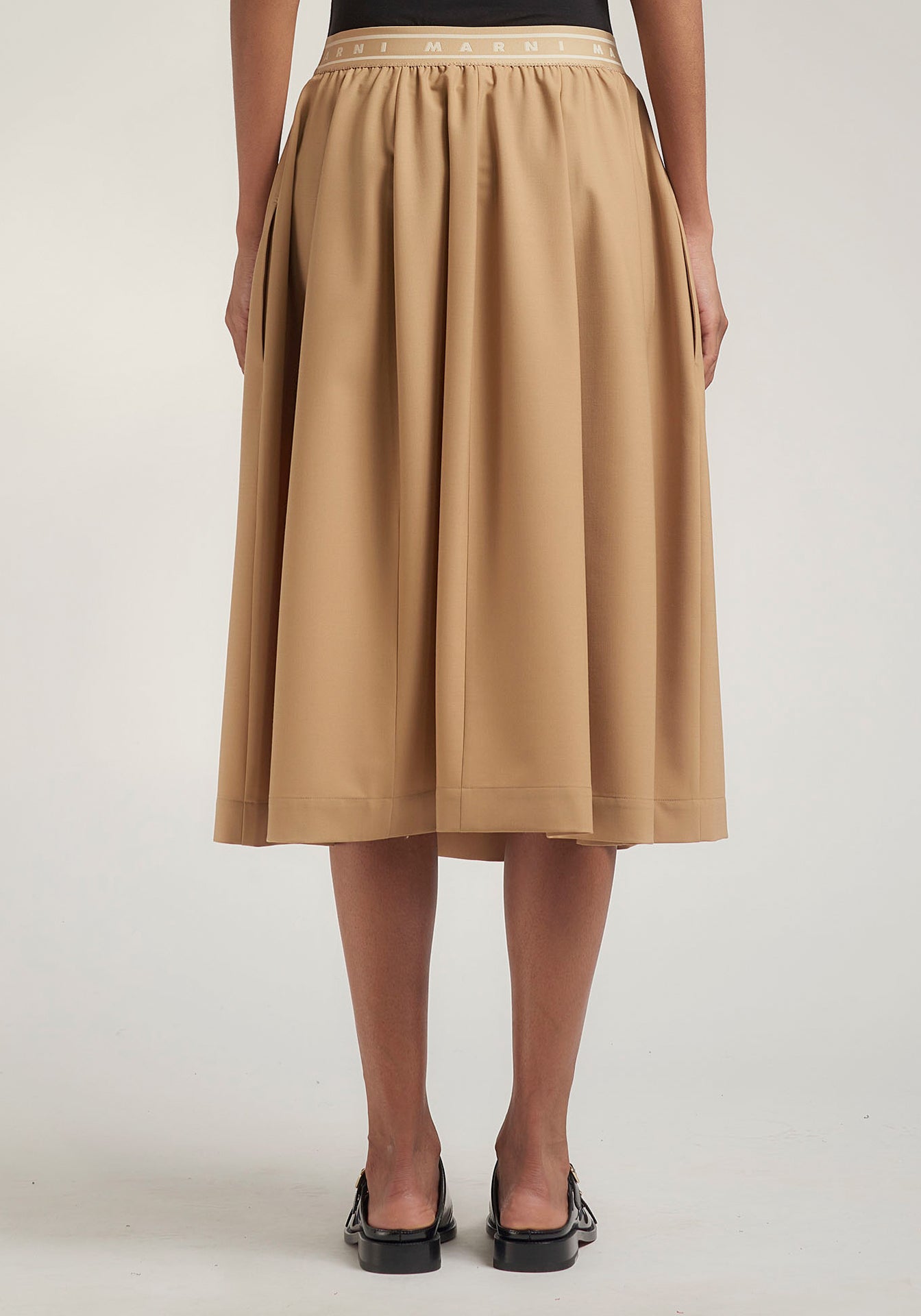 Wool Blend Midi Skirt