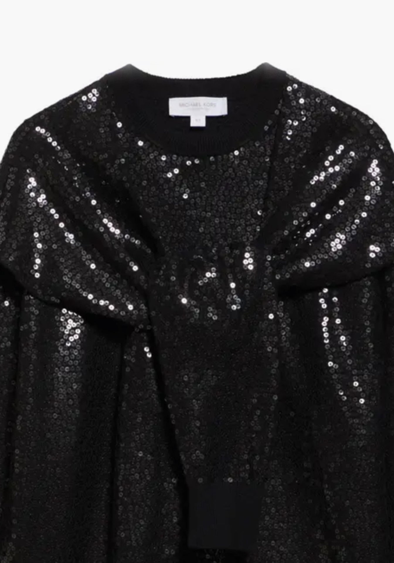 Embellished Scarf Tie Crewneck
