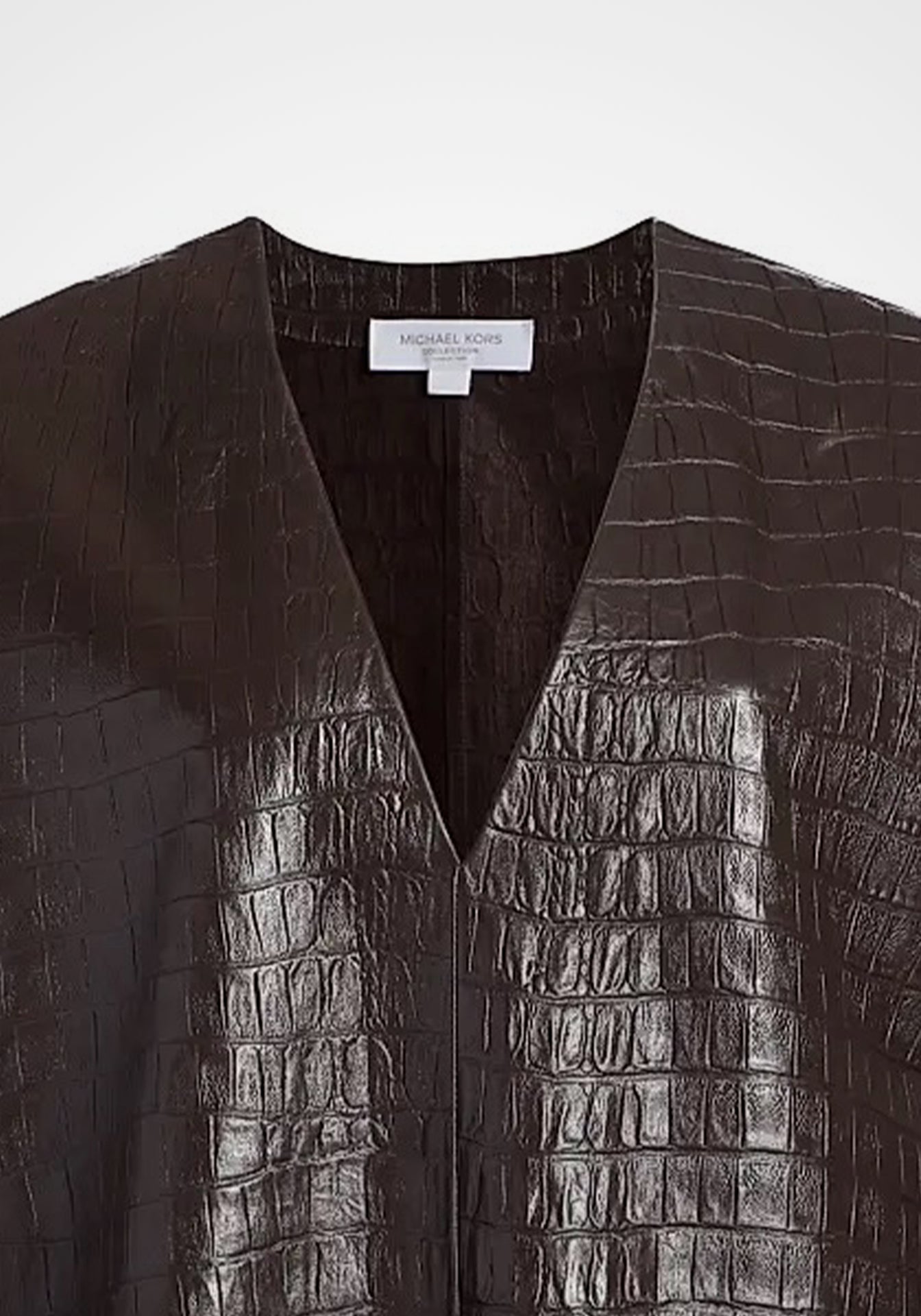 Croc-Embossed Leather Top