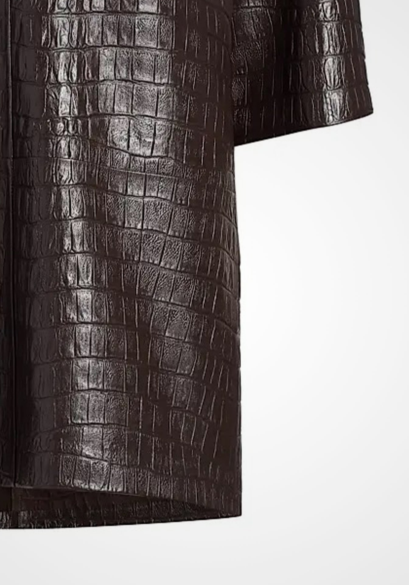 Croc-Embossed Leather Top