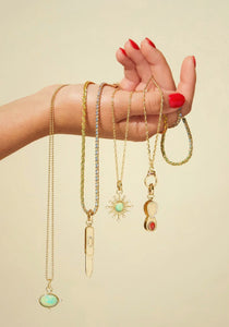 Lace Pendant Holder, 14K Yellow Gold Chain