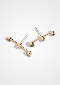 Venture, 14K Yellow Gold, Sapphire + Tsavorite Earrings