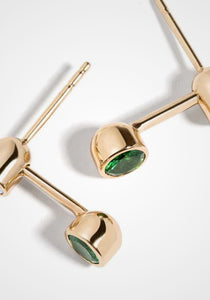 Venture, 14K Yellow Gold, Sapphire + Tsavorite Earrings
