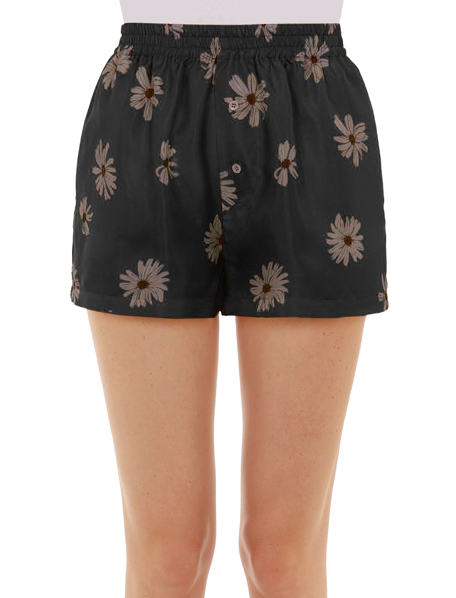 All-Over Daisy Silk Twill Shorts