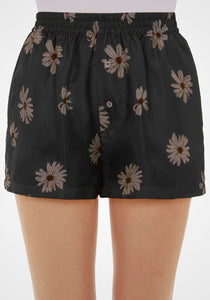 All-Over Daisy Silk Twill Shorts