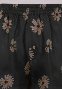 All-Over Daisy Silk Twill Shorts