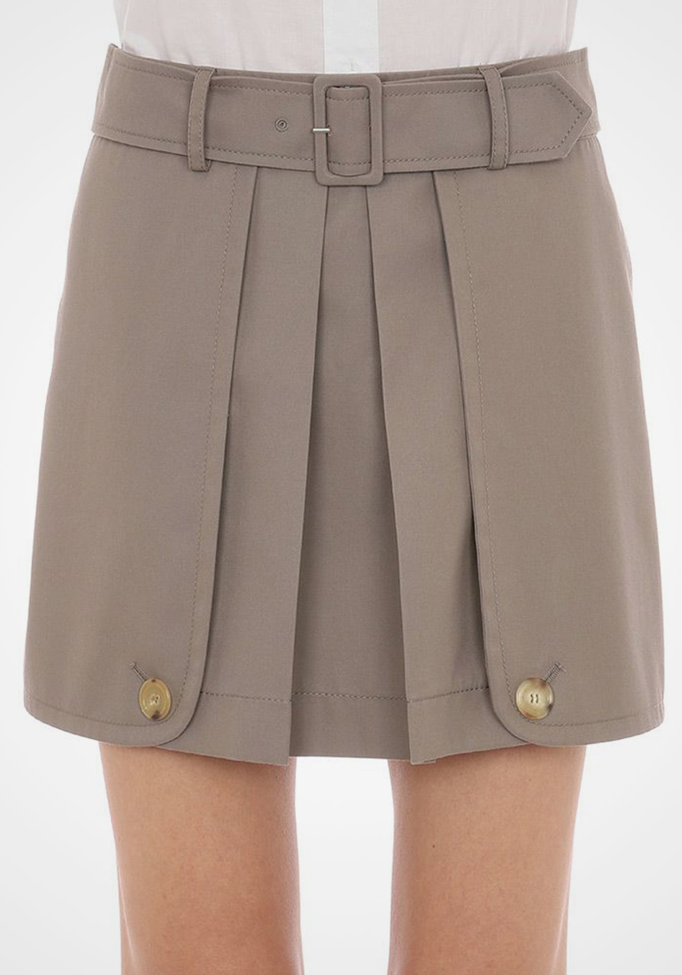 Gabardine Mini Skirt with Trench Details