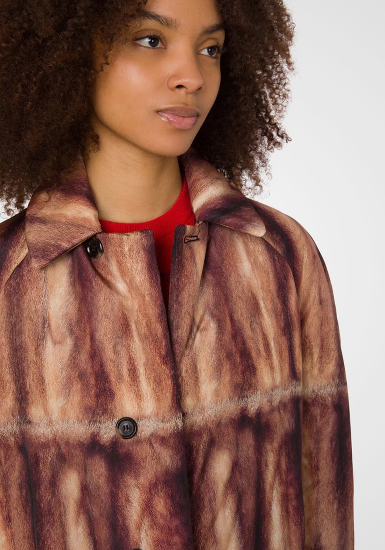 Placed Print Long Jacket