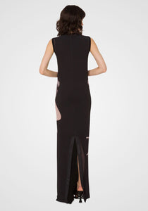 Print Stretch Tulle Dress