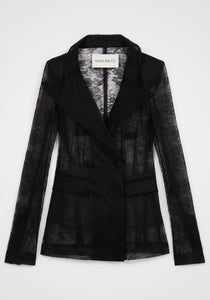 Lace Double-Breasted Blazer