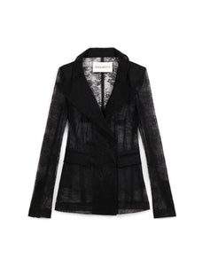 Lace Double-Breasted Blazer