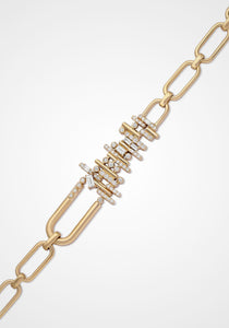 Ethereal Chic Link, 14K Yellow Gold + Diamond Bracelet