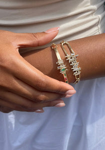 Ethereal Chic Link, 14K Yellow Gold + Diamond Bracelet