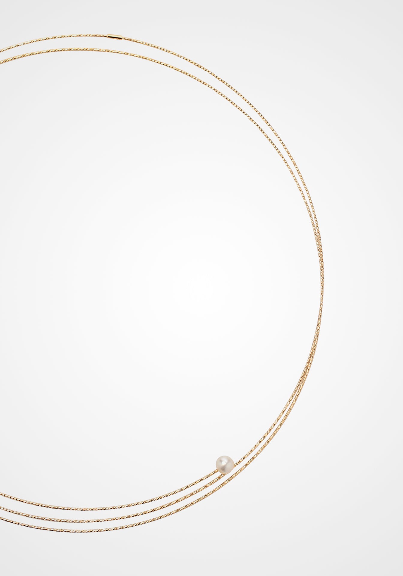 Nouveau Wire, 18K Yellow Gold + Pearl Necklace