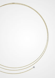 Wire, 18K Yellow Gold + Diamond Necklace