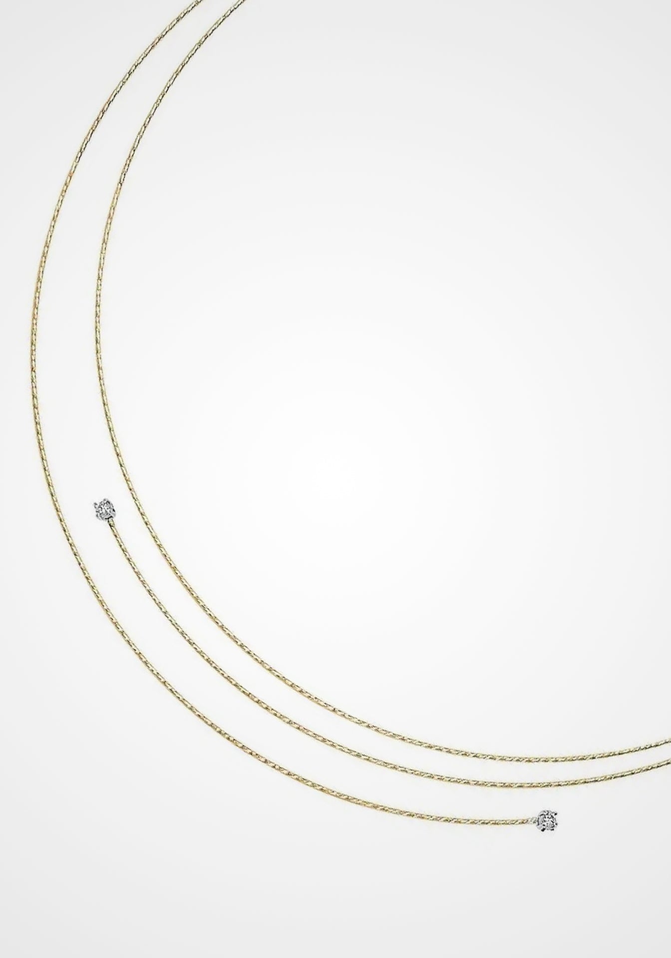 Wire, 18K Yellow Gold + Diamond Necklace