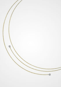 Wire, 18K Yellow Gold + Diamond Necklace