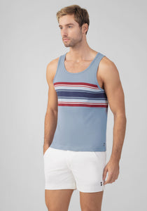 Organic Cotton Tank Top with Chest Stripes