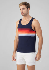 Organic Cotton Tank Top with Chest Stripes