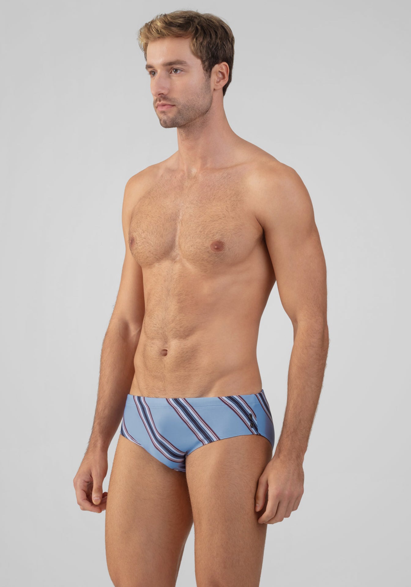 Swim Briefs with Diagonal Stripes
