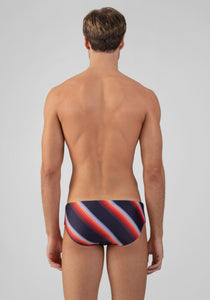 Slim Swim Briefs with Diagonal Stripes