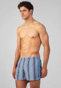 Swim Shorts with Irregular Stripes