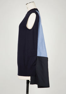 Poplin X Knit Pullover