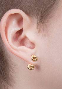 Love Knot, 18K Yellow Gold + Diamond Earrings