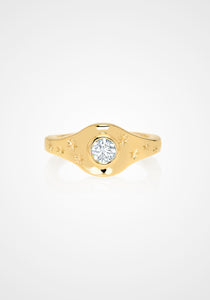 Lumen, 18K Yellow Gold + Diamond Ring