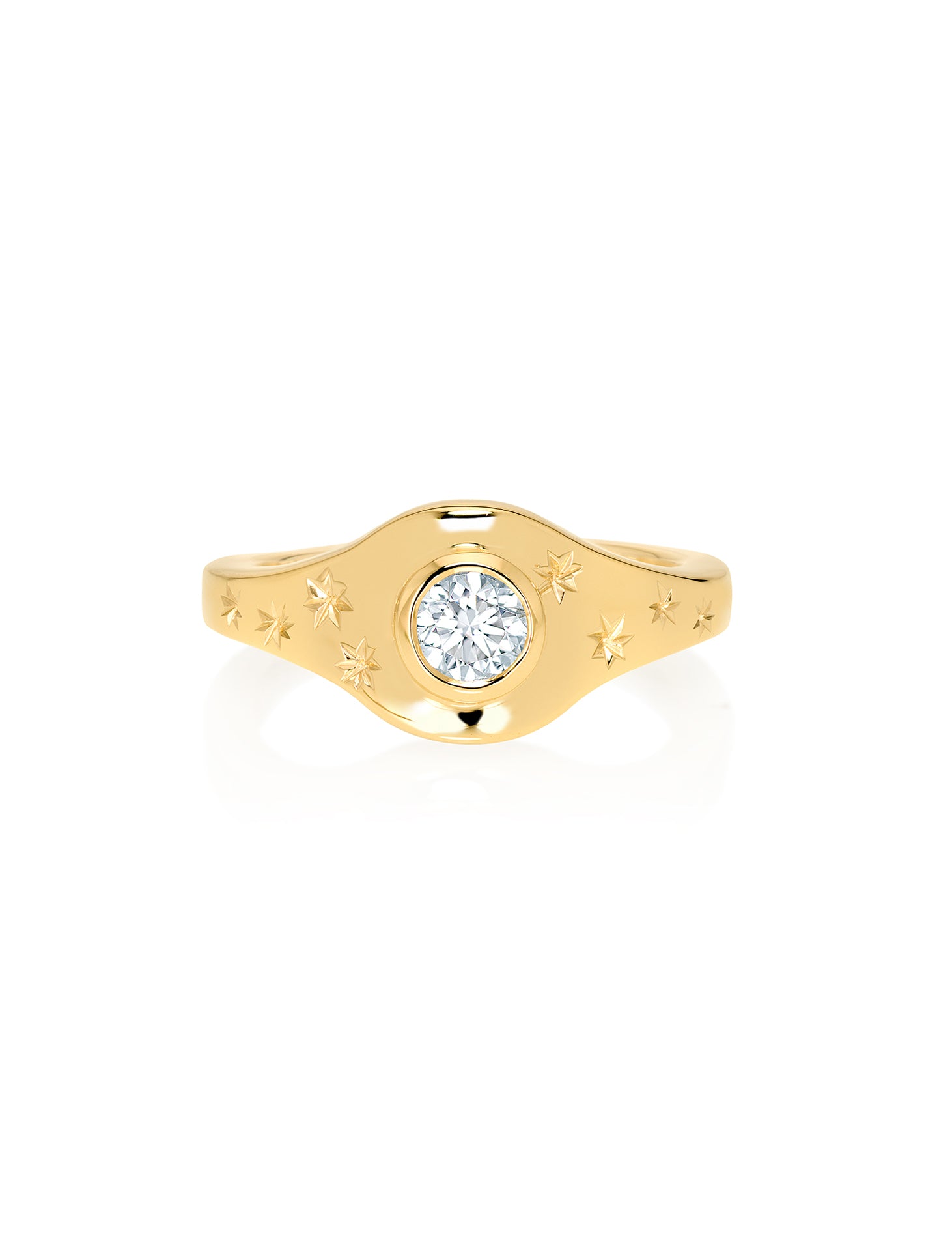 Lumen, 18K Yellow Gold + Diamond Ring