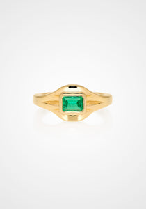 Lumen, 18K Yellow Gold + Emerald Ring