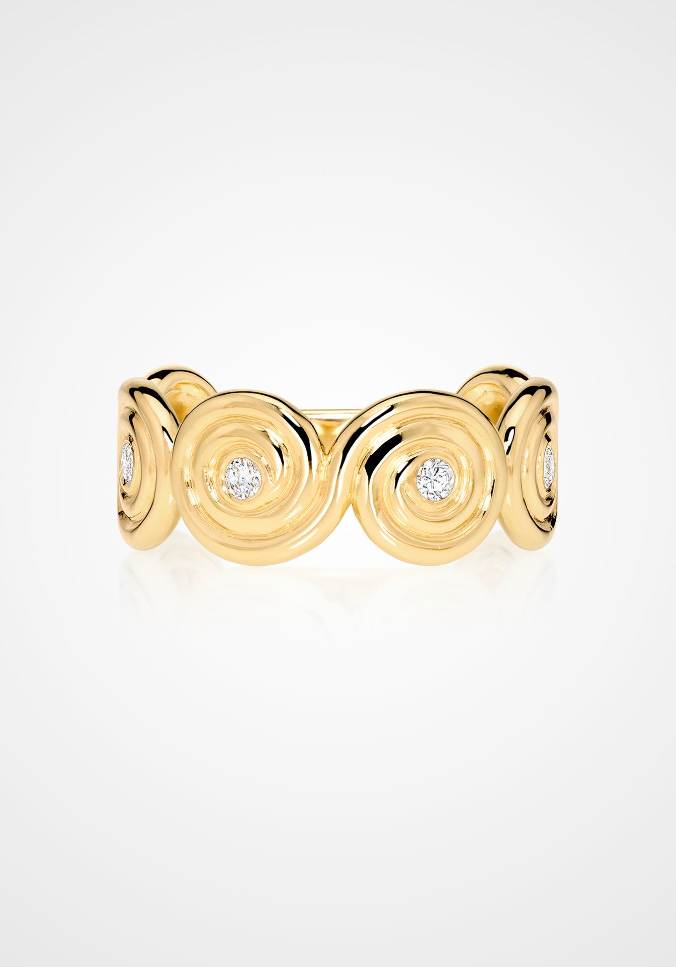 Spiralis, 18K Yellow Gold + Diamond Ring