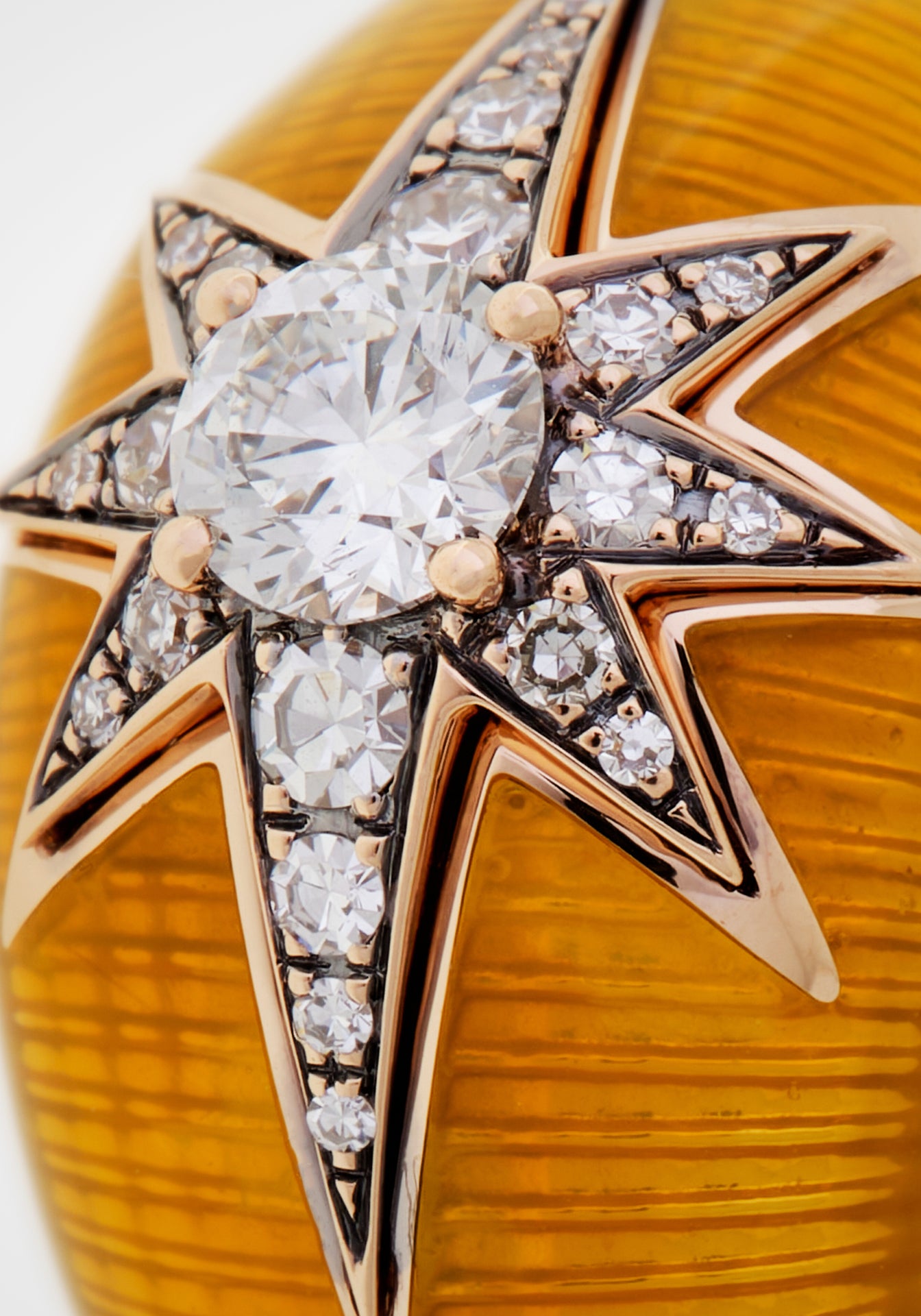 Aïda, 18K Yellow Gold, Yellow Enamel + Diamond Medium Ring