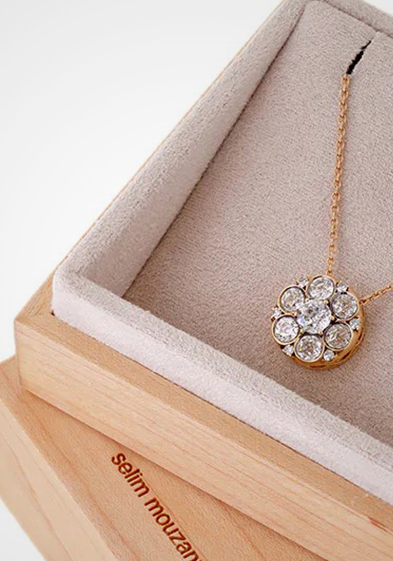 Beirut, 18K Yellow Gold, Morganite + Diamond Pendant