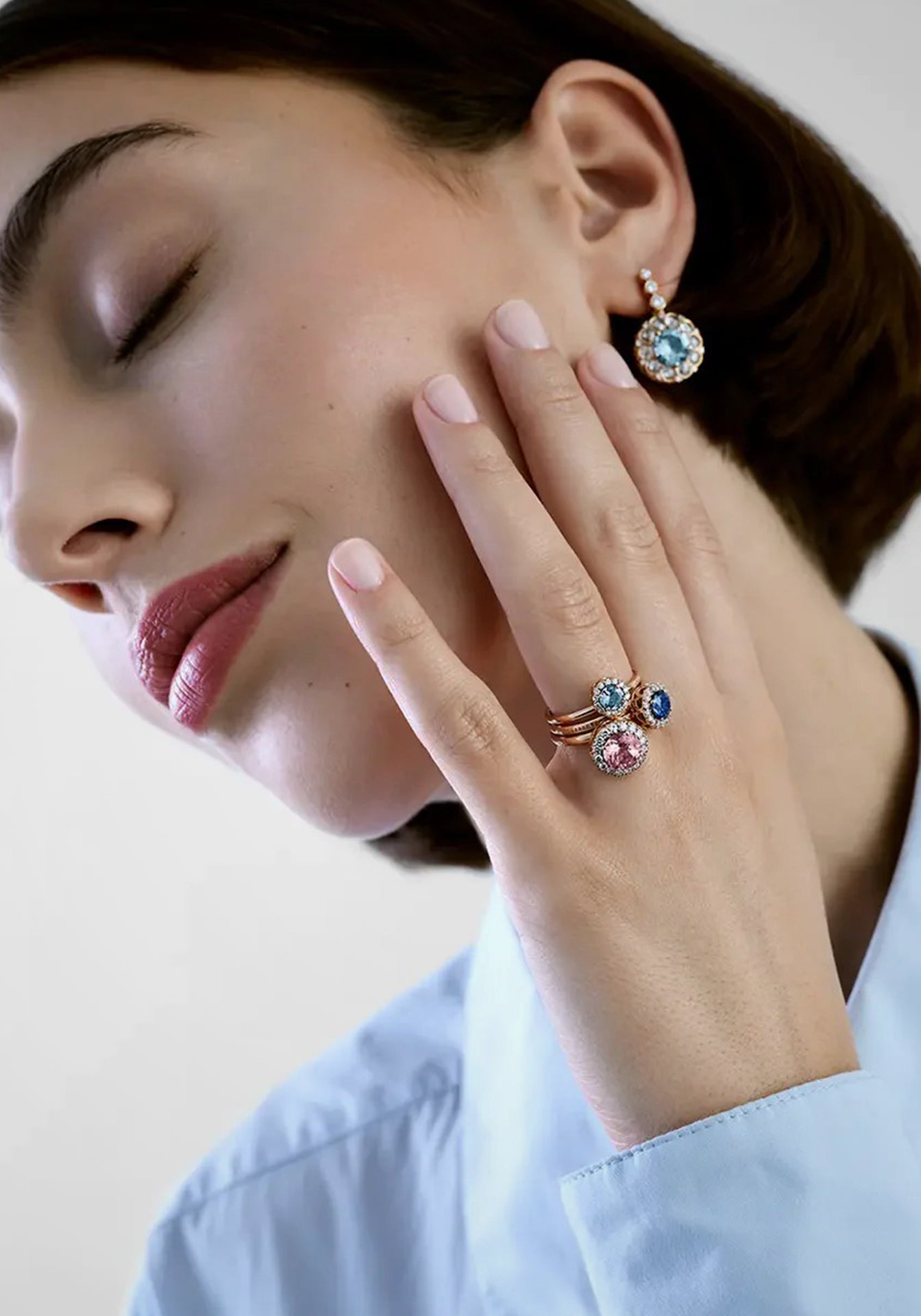 Beirut, 18K Yellow Gold, Morganite + Diamond Ring