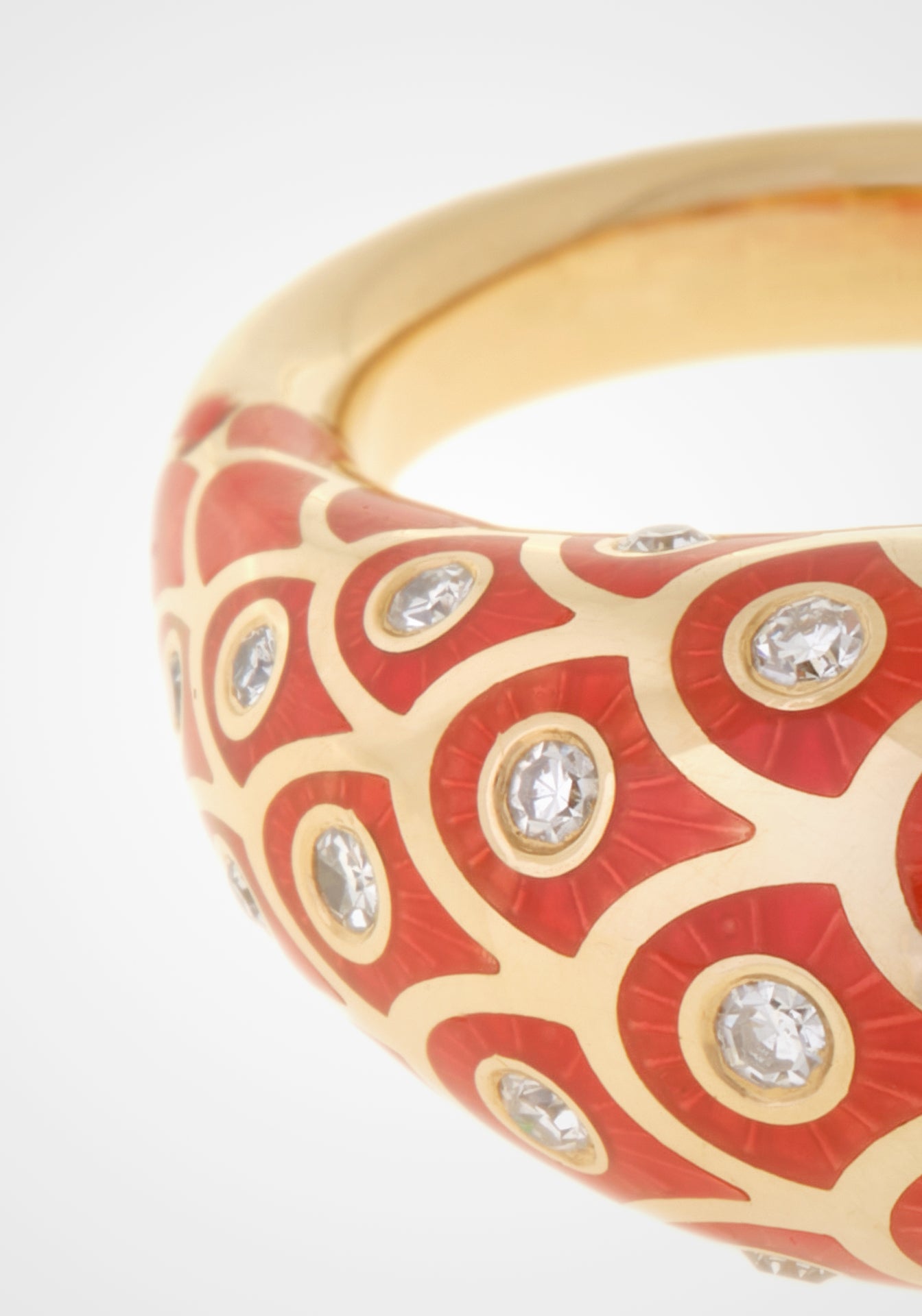 Fish For Love, 18K Yellow Gold, Enamel + Diamond Ring