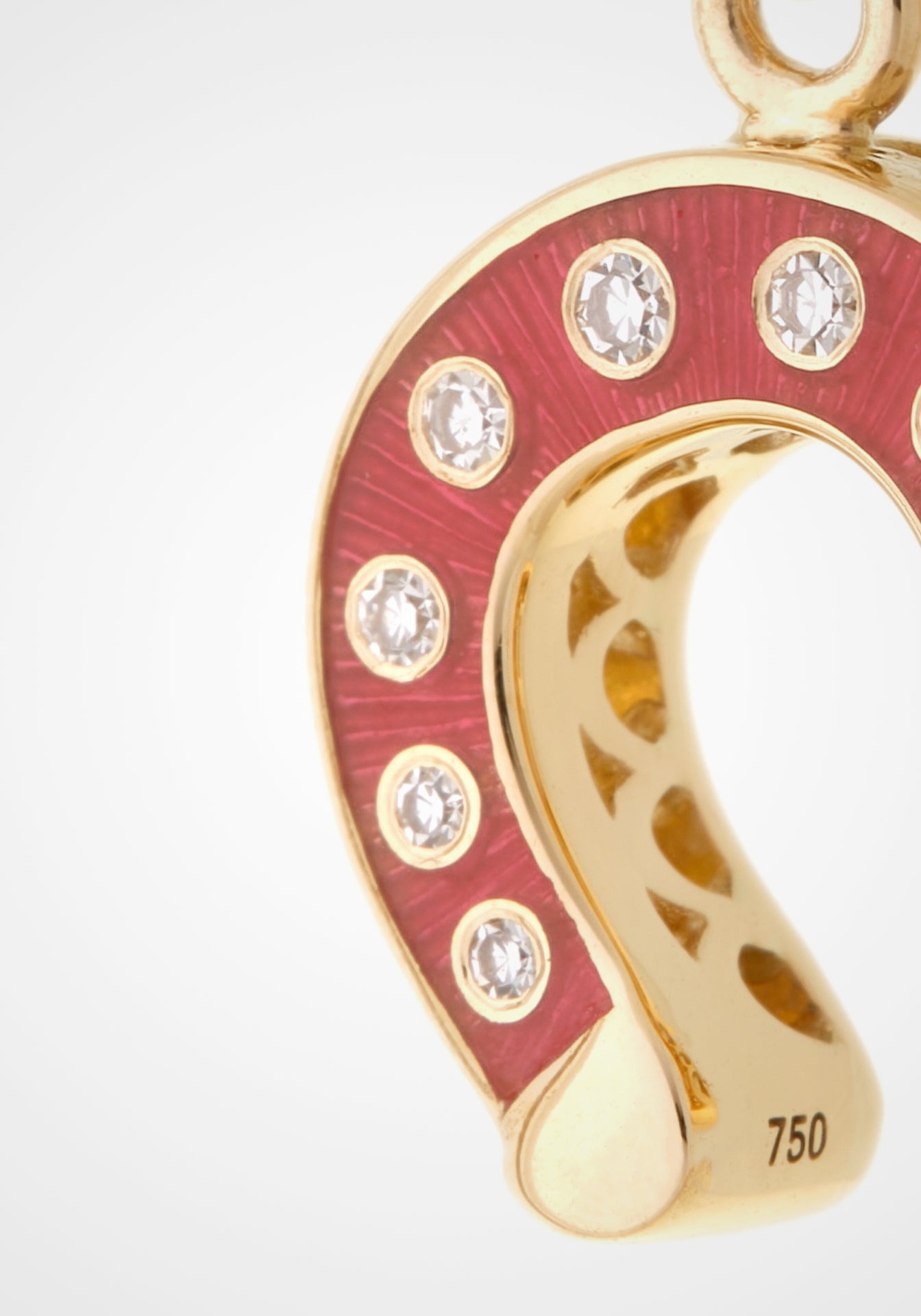 Fortune, 18K Yellow Gold, Enamel + Diamond Charm