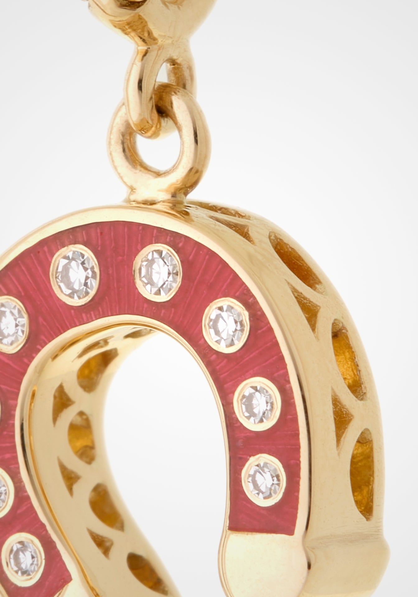 Fortune, 18K Yellow Gold, Enamel + Diamond Charm