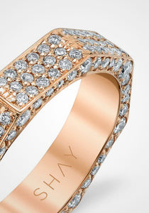 Bolted, 18K Rose Gold + Pavé Diamond Ring