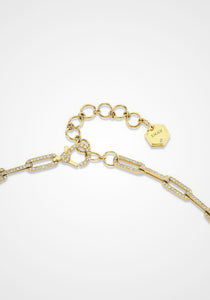 Flat Cable, 18K Yellow Gold + Pavé Diamond Link Necklace