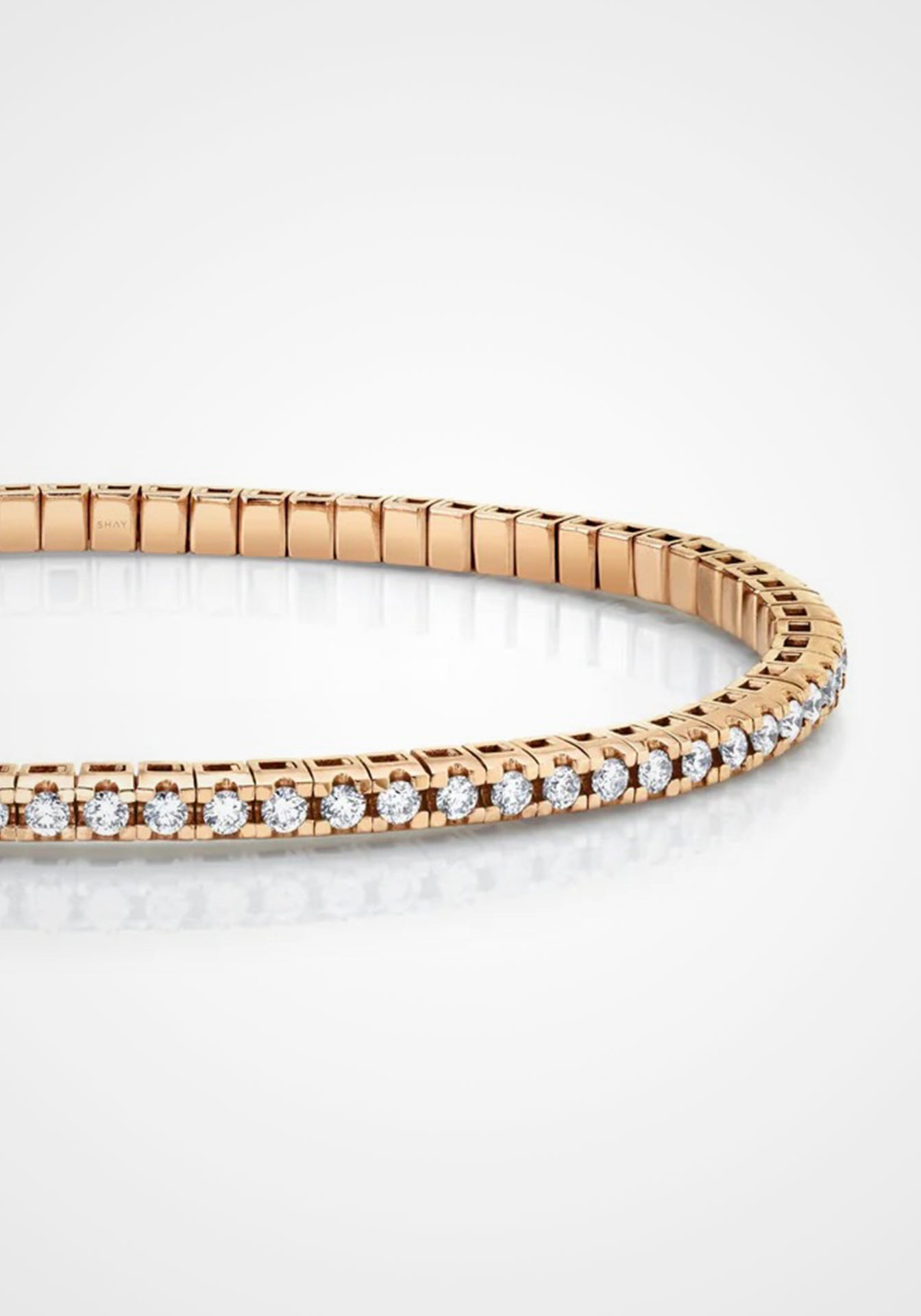 Stretch, 18K Rose Gold + Diamond Tennis Bracelet