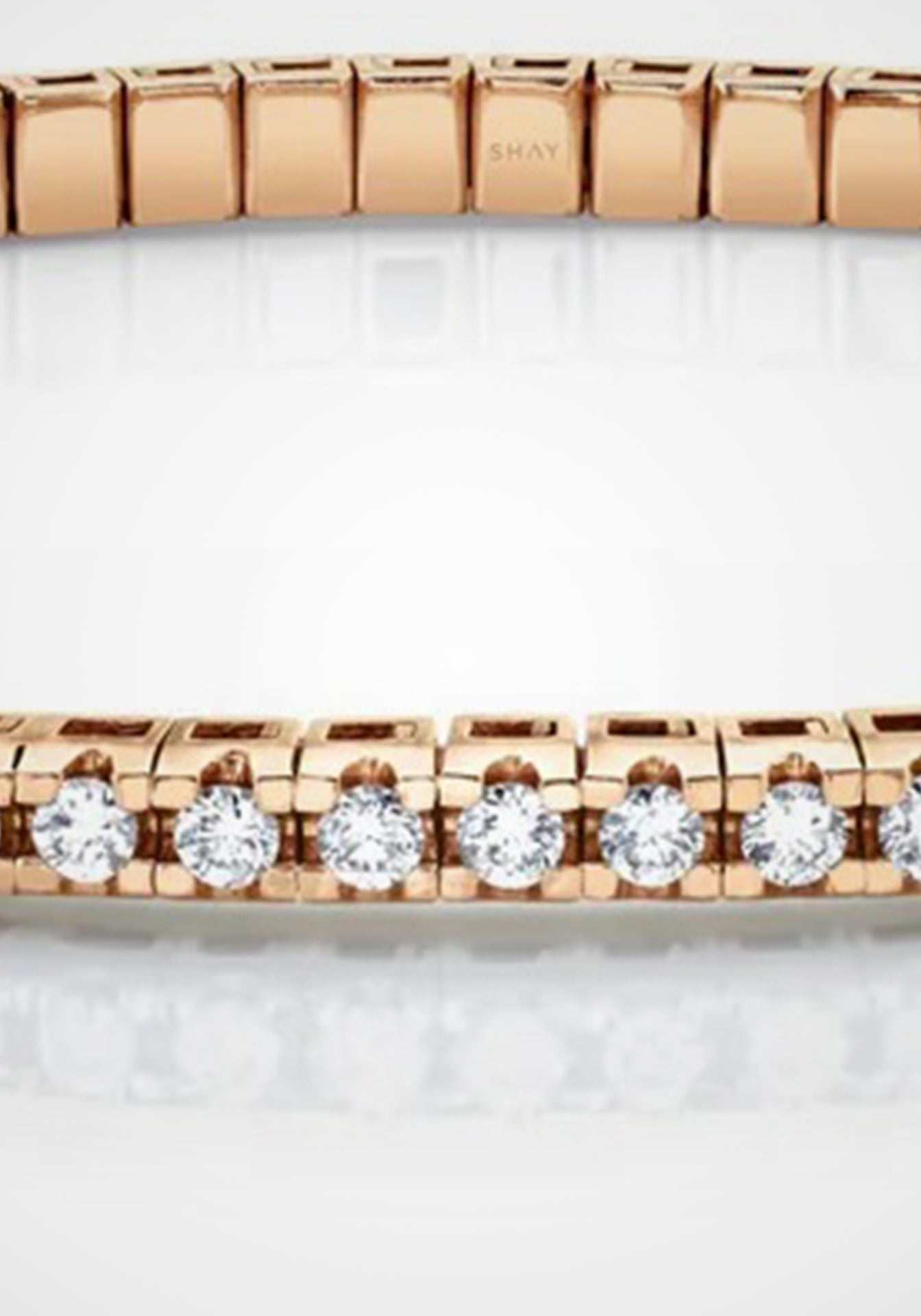Stretch, 18K Rose Gold + Diamond Tennis Bracelet